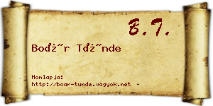 Boár Tünde névjegykártya